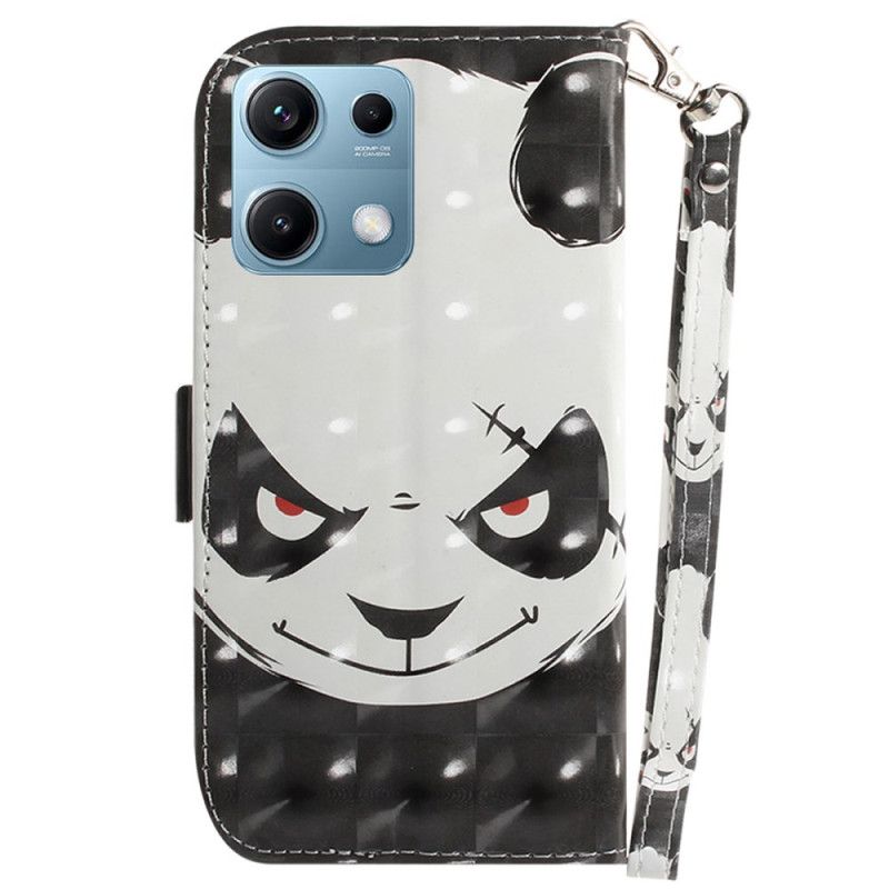 Etui Folio Do Xiaomi Redmi Note 14s Wściekła Panda Ze Smyczką