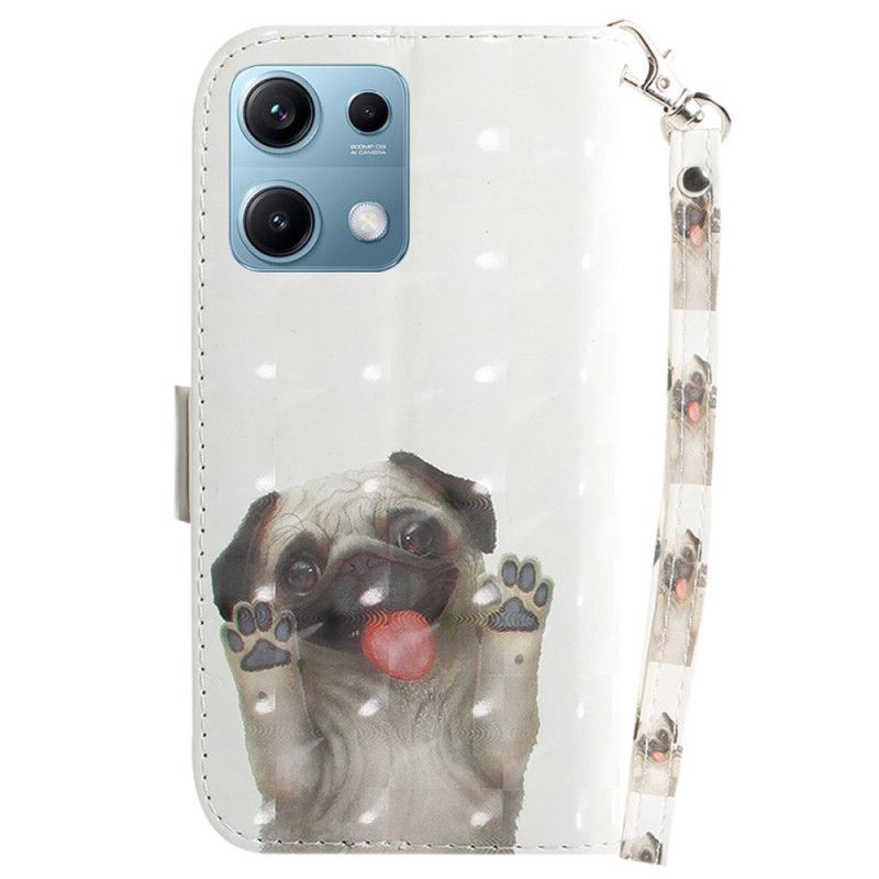 Etui Folio Xiaomi Redmi Note 14s Mops Ze Smyczką