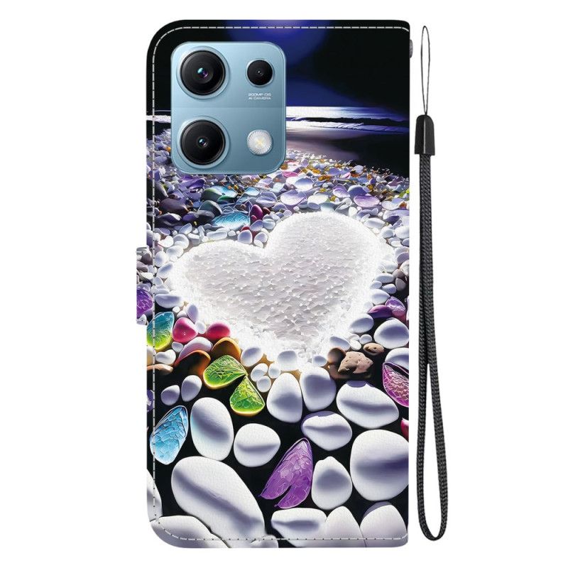 Skórzany Futerał Xiaomi Redmi Note 14s Etui Na Telefon Wzór Serca