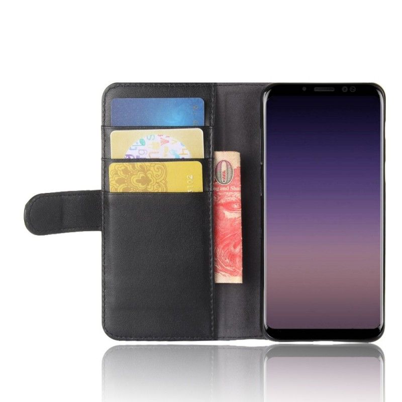 Etui Folio Samsung Galaxy A8 Brązowy Czarny Dwoina Skóry
