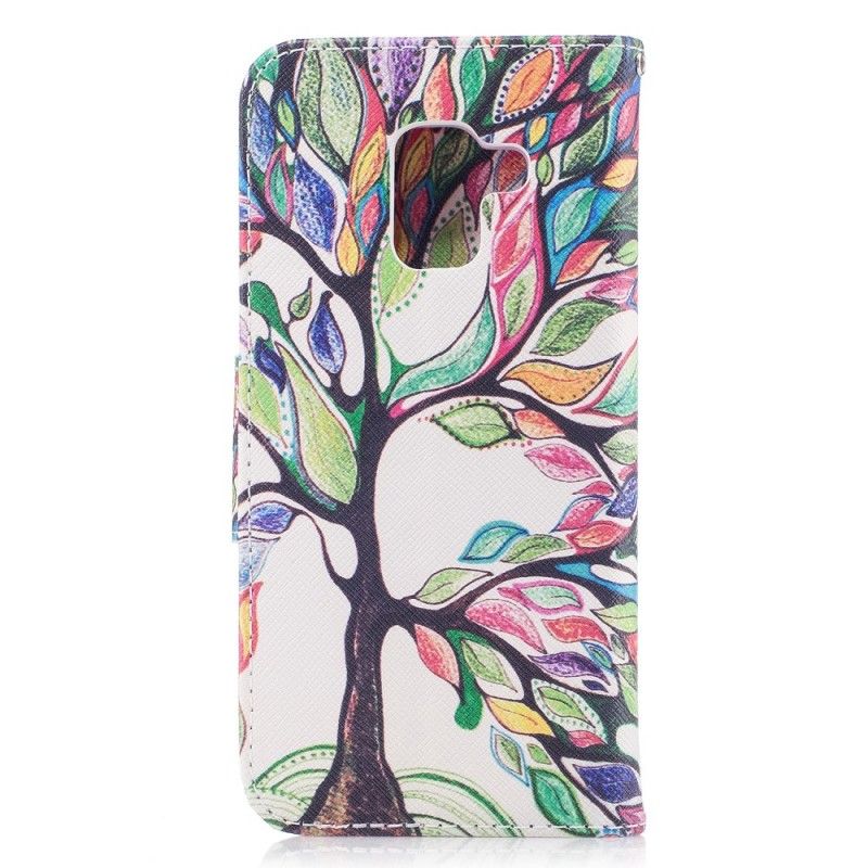 Etui Folio Samsung Galaxy A8 Kolorowe Drzewo Etui Ochronne