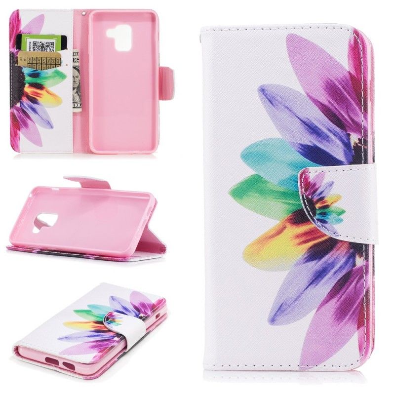 Etui Folio Samsung Galaxy A8 Kwiat Akwareli