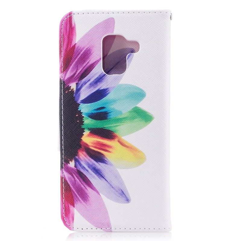 Etui Folio Samsung Galaxy A8 Kwiat Akwareli