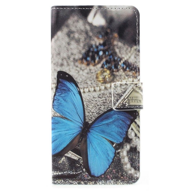 Etui Folio Samsung Galaxy A8 Niebieski Motyl Etui Ochronne