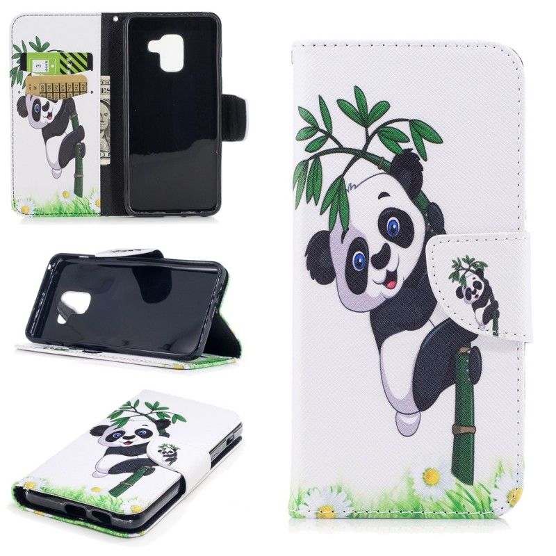 Etui Folio Samsung Galaxy A8 Panda Na Bambusie Etui Ochronne