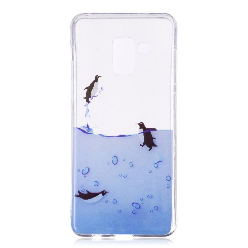 Etui Samsung Galaxy A8 Gra W Pingwiny Etui Ochronne