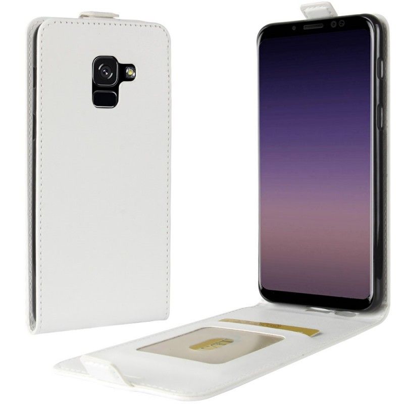 Pokrowce Samsung Galaxy A8 Czarny Efekt Składanej Skóry
