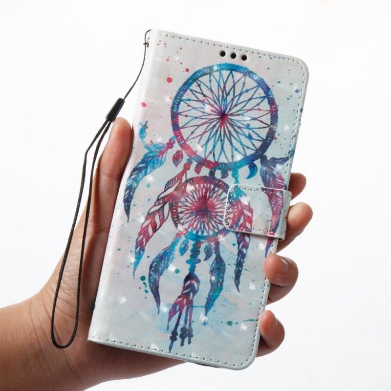 Skórzany Futerał Samsung Galaxy A8 Etui na Telefon 3D Kolorowy Łapacz Snów