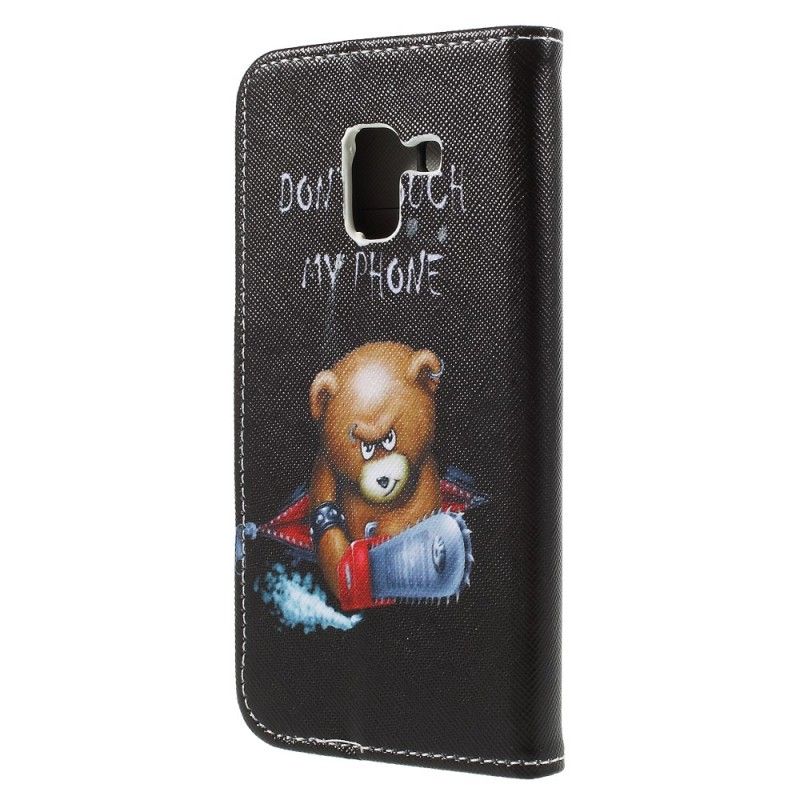 Skórzany Futerał Samsung Galaxy A8 Etui na Telefon Niebezpieczny Niedźwiedź