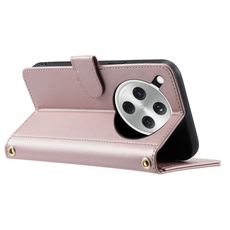 Etui Folio Oppo Find X8 Pikowane Z Paskiem I Na Ramię Pasek Etui Ochronne