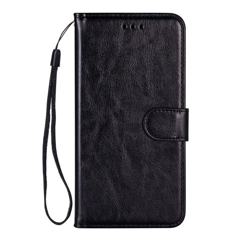 Etui Folio Samsung Galaxy A51 5G Czerwony Czarny Stara Tekstura Skóry Etui Ochronne