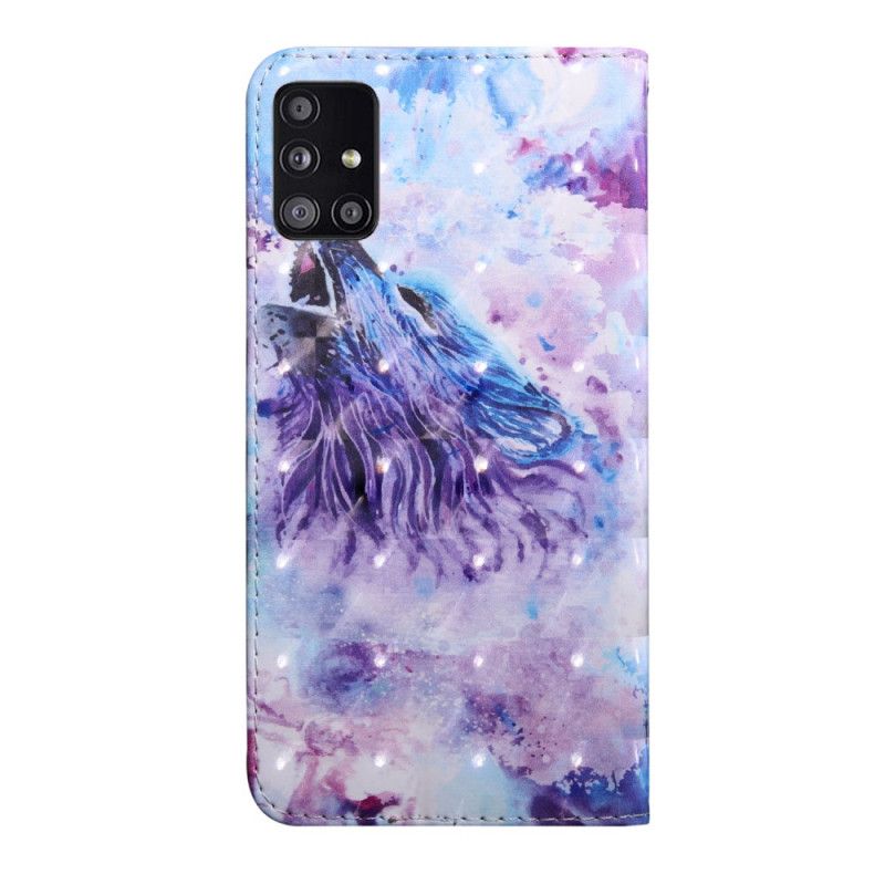 Etui Folio Samsung Galaxy A51 5G Wilk Akwarelowy Etui Ochronne