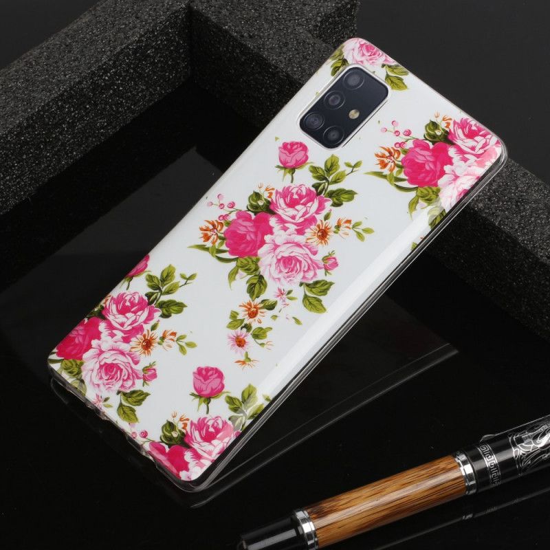 Etui Samsung Galaxy A51 5G Fluorescencyjne Kwiaty Wolności Etui Ochronne
