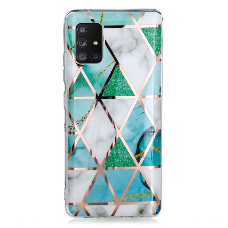 Etui Samsung Galaxy A51 5G Zielony Czarny Geometria W Kolorze Marmuru 2