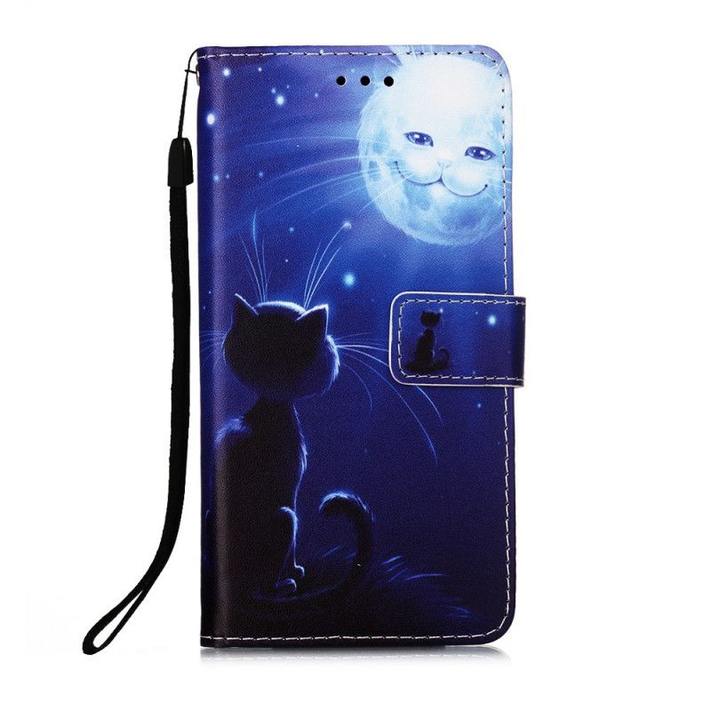 Pokrowce Samsung Galaxy A51 5G Kot W Świetle Księżyca