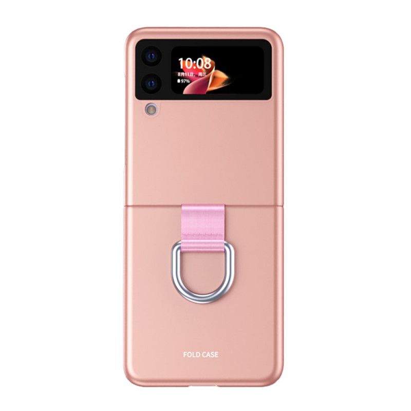 Etui Do Samsung Galaxy Z Flip 3 5g Dotyk Skóry Z Pierścieniem