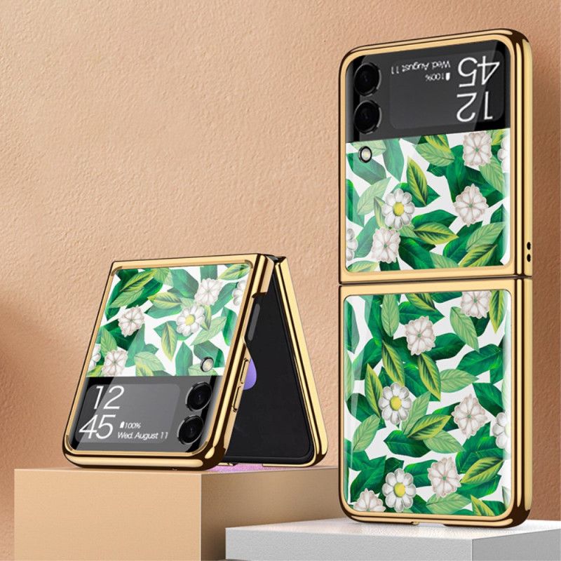 Etui Do Samsung Galaxy Z Flip 3 5g Szkło Hartowane Kwiaty Gkk