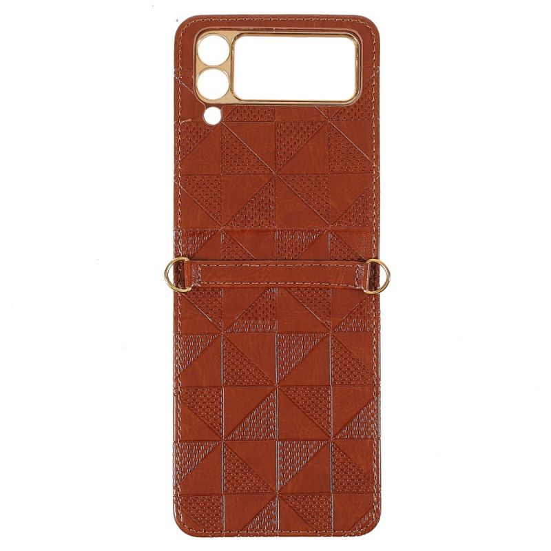 Etui Do Samsung Galaxy Z Flip 3 5g Sztuczny Skórzany Sznurek