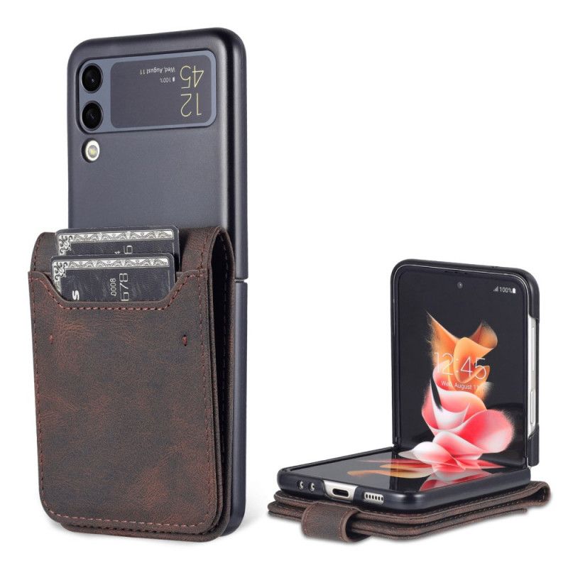 Etui Samsung Galaxy Z Flip 3 5g Skórzany Uchwyt Na Karty I Pasek Azns Etui Ochronne