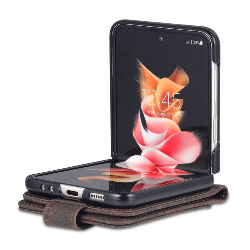 Etui Samsung Galaxy Z Flip 3 5g Skórzany Uchwyt Na Karty I Pasek Azns Etui Ochronne