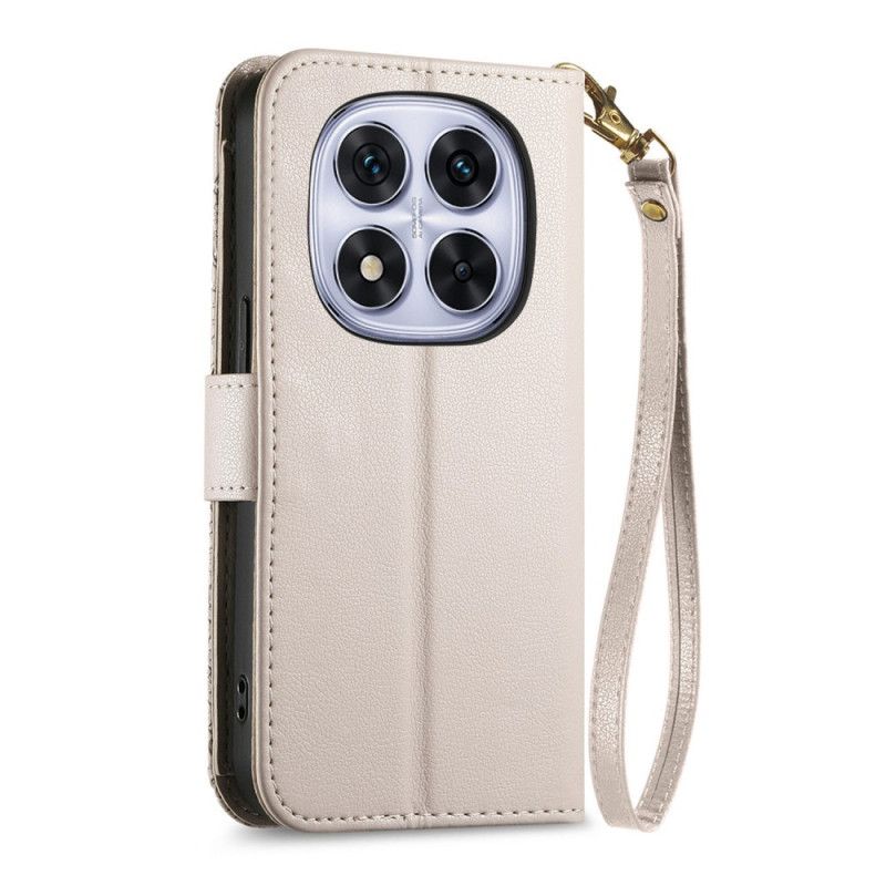 Etui Folio Do Xiaomi Redmi Note 15 Pro Plus 5g Kwiatowy Wzór I Kieszeń Na Zamek Błyskawiczny