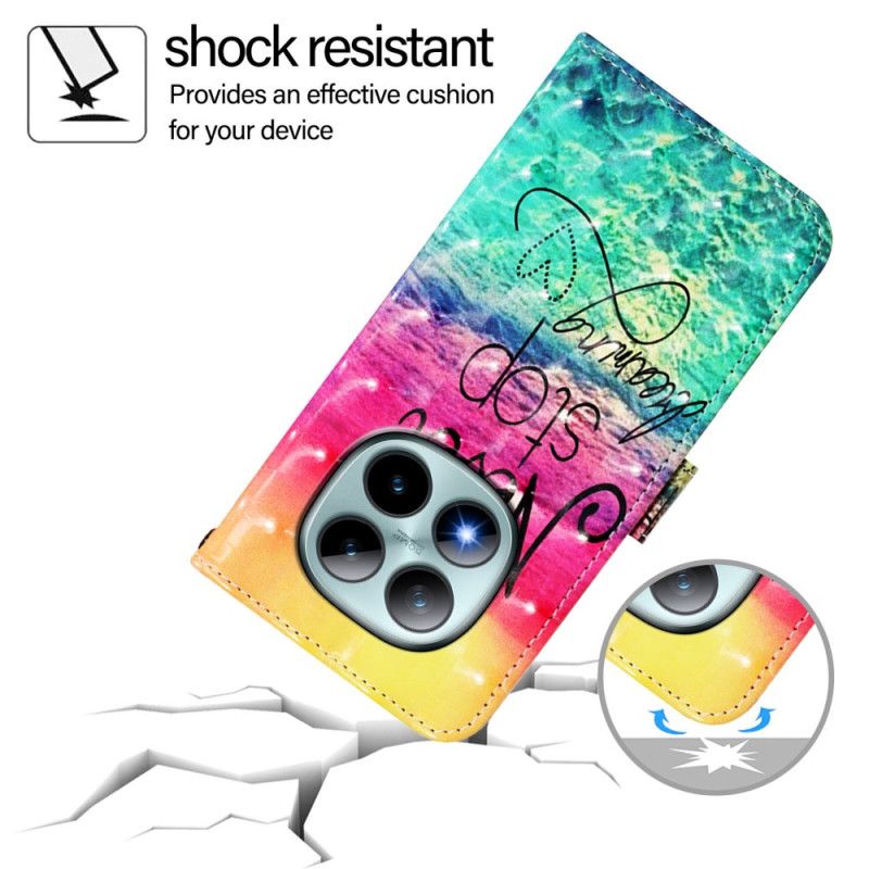 Etui Folio Do Xiaomi Redmi Note 15 Pro Plus 5g Nigdy Nie Przestawaj Marzyć