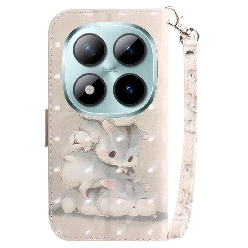 Etui Folio Do Xiaomi Redmi Note 15 Pro Plus 5g Stos Chomików Z Paskiem