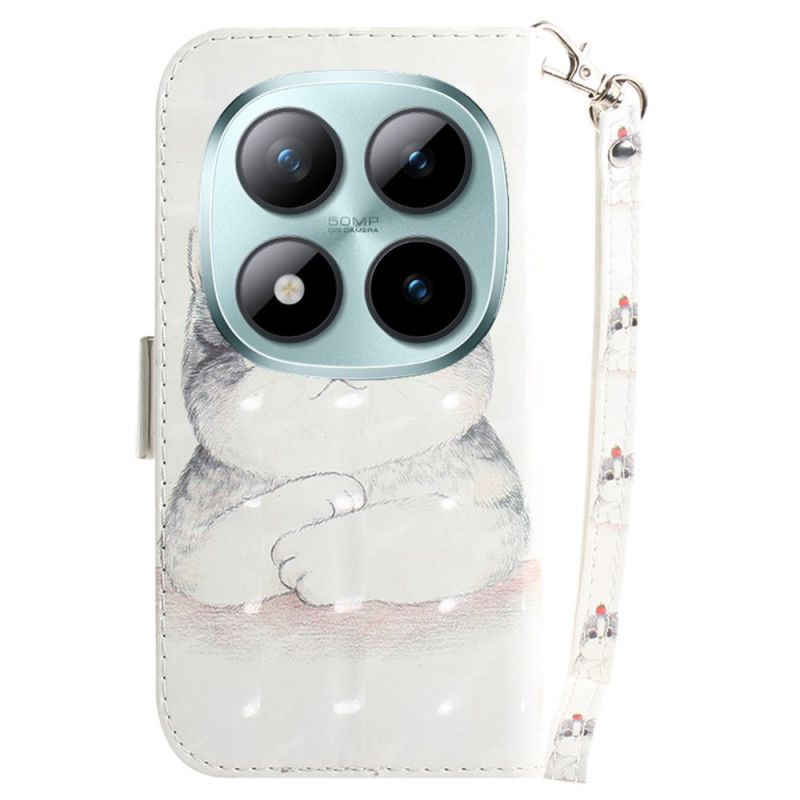 Etui Folio Do Xiaomi Redmi Note 15 Pro Plus 5g Uroczy Kot Z Paskiem