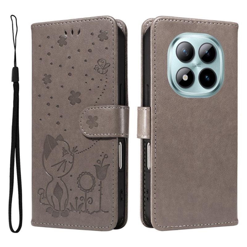 Etui Folio Do Xiaomi Redmi Note 15 Pro Plus 5g Wzór Kota I Pszczoły