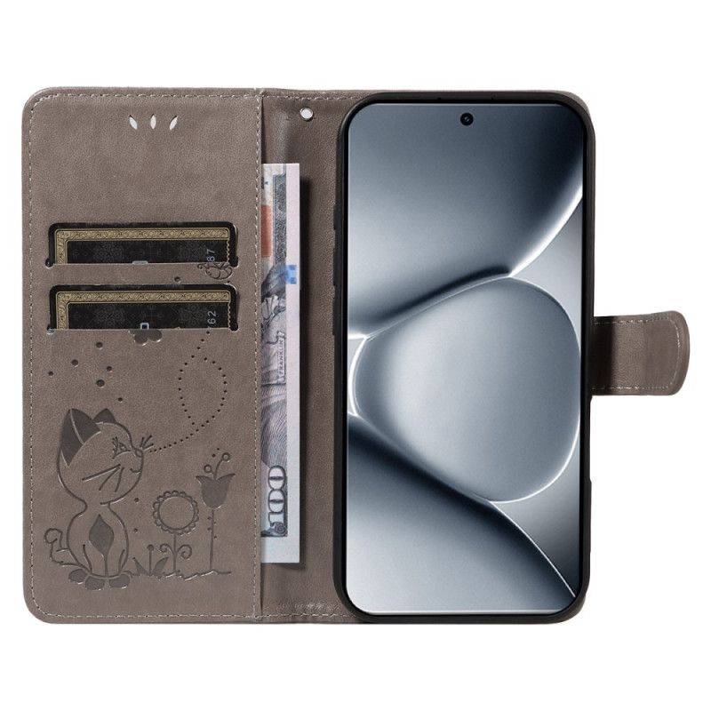 Etui Folio Do Xiaomi Redmi Note 15 Pro Plus 5g Wzór Kota I Pszczoły