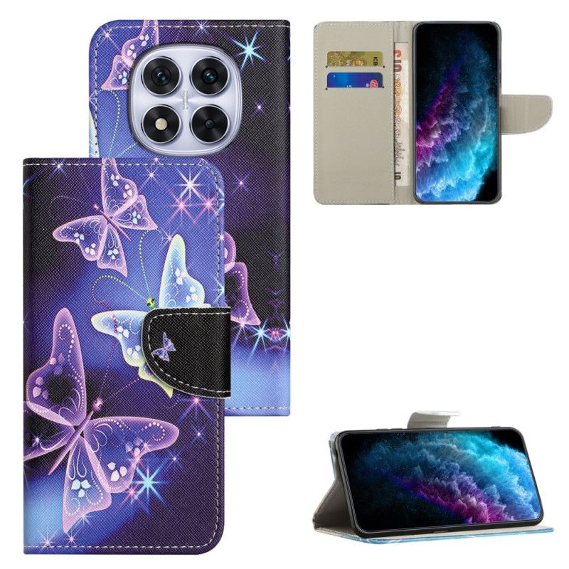 Etui Folio Xiaomi Redmi Note 15 Pro Plus 5g Lśniące Motyle Etui Ochronne