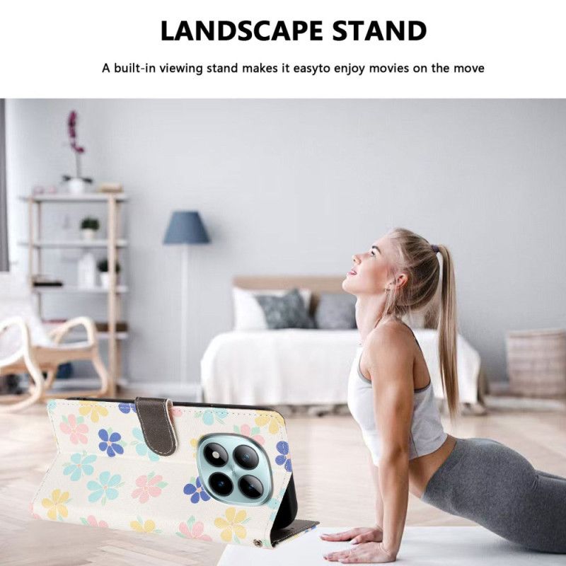 Etui Folio Xiaomi Redmi Note 15 Pro Plus 5g Małe Kwiaty Etui Ochronne