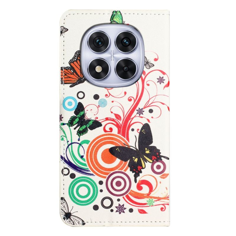 Etui Folio Xiaomi Redmi Note 15 Pro Plus 5g Motyle Na Białym Tle