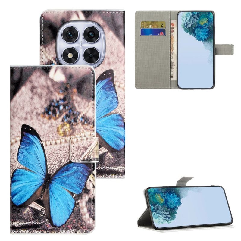 Etui Folio Xiaomi Redmi Note 15 Pro Plus 5g Niebieski Motyl