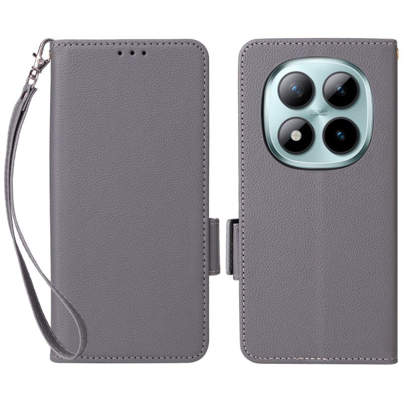 Obudowa Xiaomi Redmi Note 15 Pro Plus 5g Etui Na Telefon Sztuczna Skóra Liczi Z Paskiem