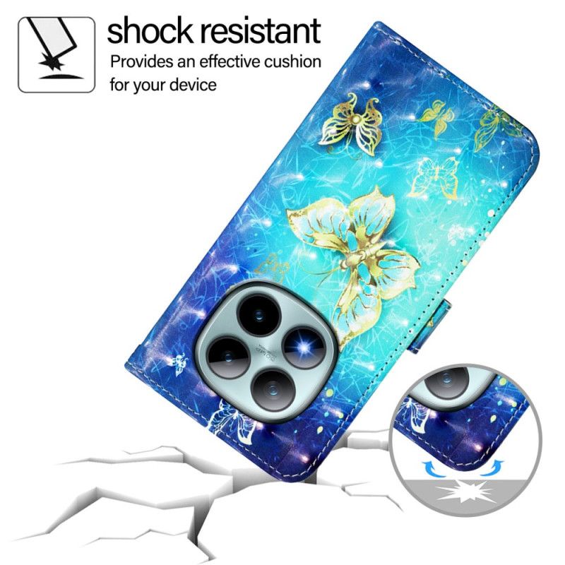 Obudowa Xiaomi Redmi Note 15 Pro Plus 5g Etui Na Telefon Złote Motyle