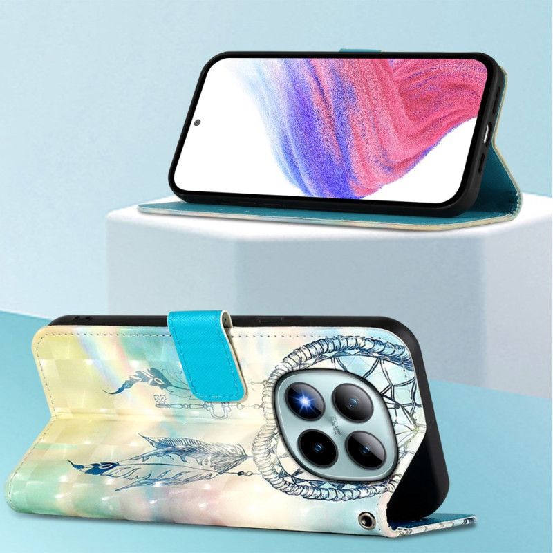 Skórzany Futerał Xiaomi Redmi Note 15 Pro Plus 5g Etui Na Telefon Akwarelowy Łapacz Snów