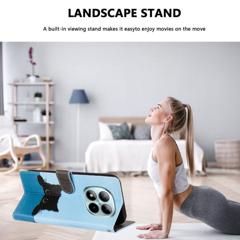 Skórzany Futerał Xiaomi Redmi Note 15 Pro Plus 5g Etui Na Telefon Mały Kotek