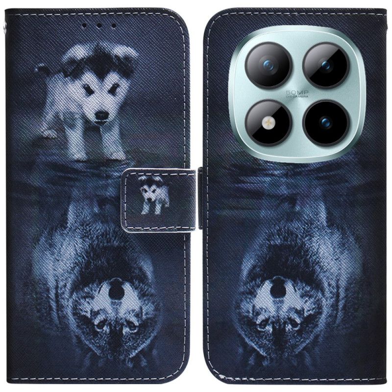 Skórzany Futerał Xiaomi Redmi Note 15 Pro Plus 5g Etui Na Telefon Sen Szczeniaka