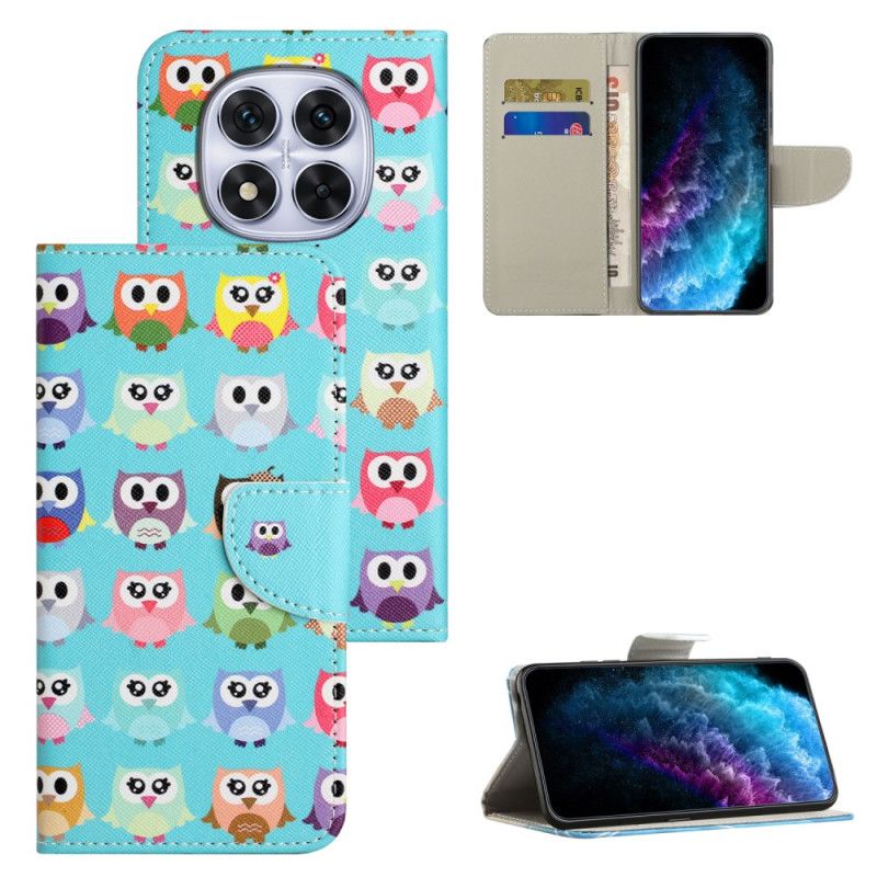 Skórzany Futerał Xiaomi Redmi Note 15 Pro Plus 5g Etui Na Telefon Sowy