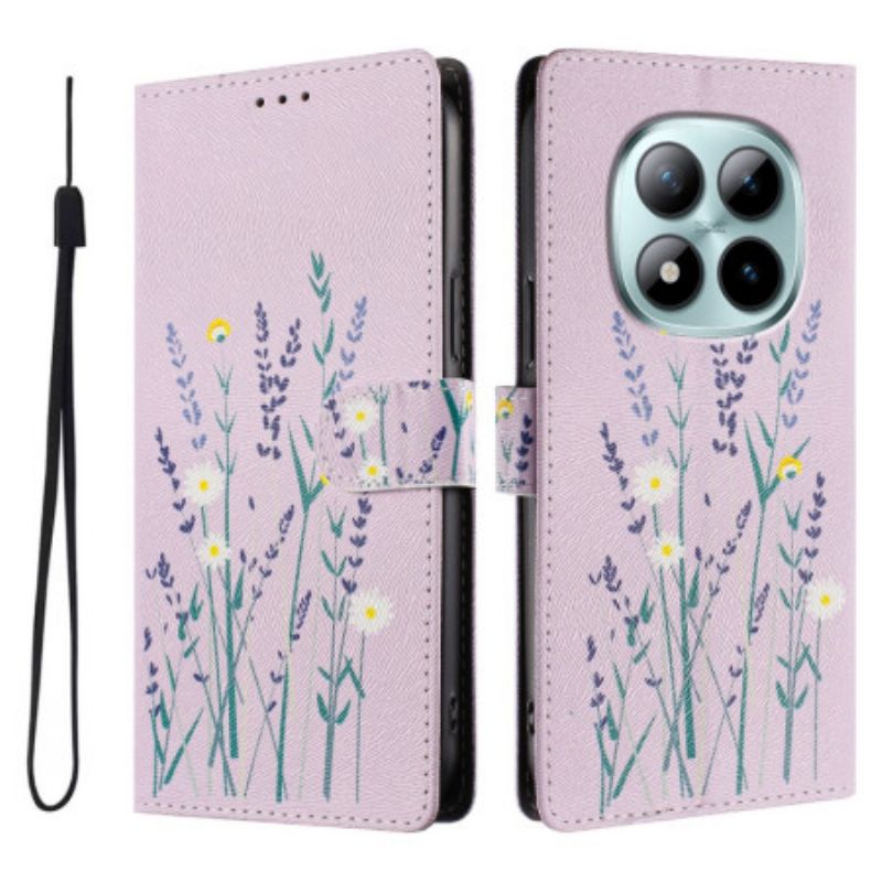 Skórzany Futerał Xiaomi Redmi Note 15 Pro Plus 5g Etui Na Telefon Wzór Lawendy