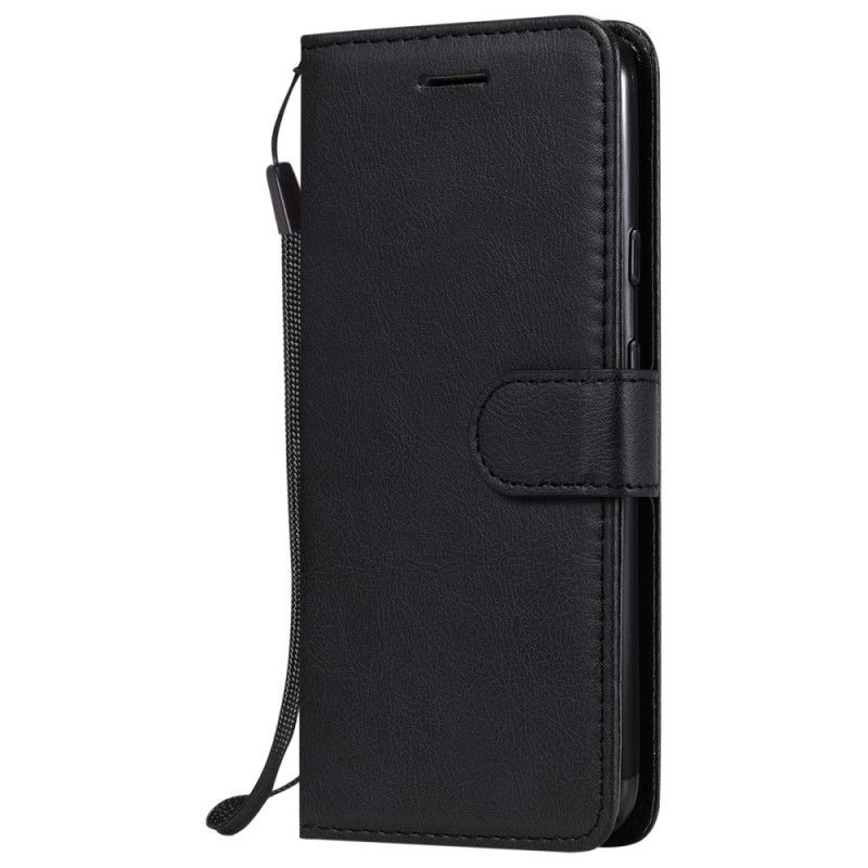 Etui Folio Google Pixel 4a Czerwony Czarny Efekt Skóry Z Paskiem Etui Ochronne