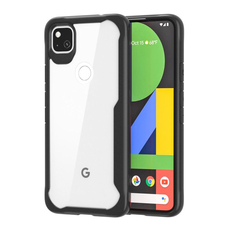 Futerały Google Pixel 4a Czerwony Czarny Hybryda Z Fazowanymi Krawędziami