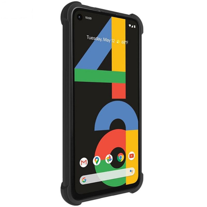 Futerały Google Pixel 4a Szary Czarny Etui na Telefon Elastyczny Silikon Z Folią Ekranującą Imak