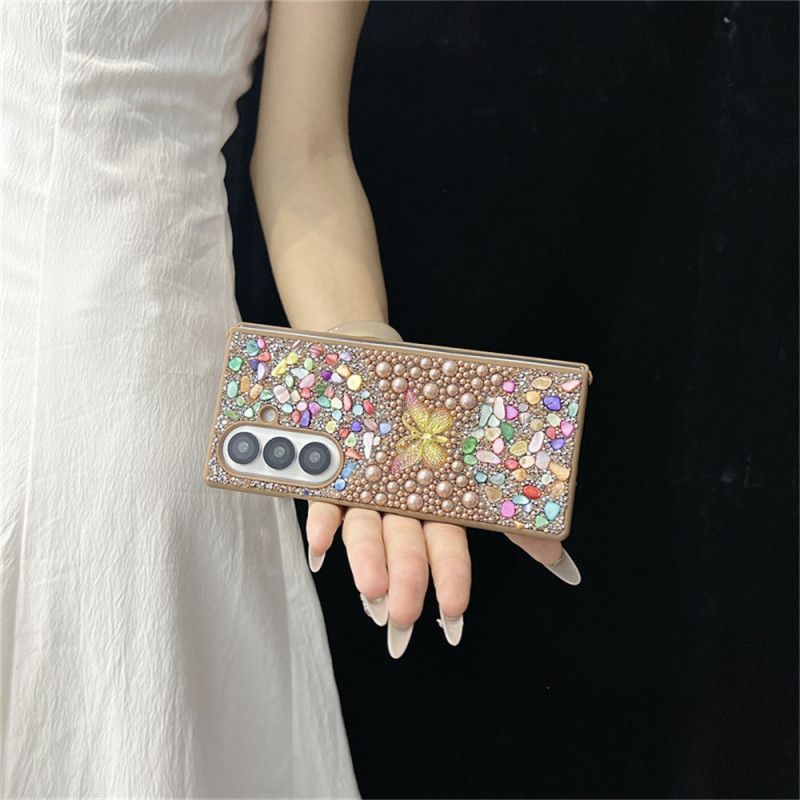 Etui Do Samsung Galaxy Z Fold 7 Motyl Z Kryształkami