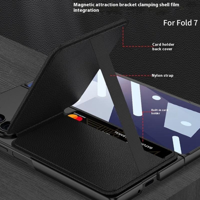 Etui Do Samsung Galaxy Z Fold 7 Odłączany Uchwyt Na Kartę I Zintegrowana Podstawka