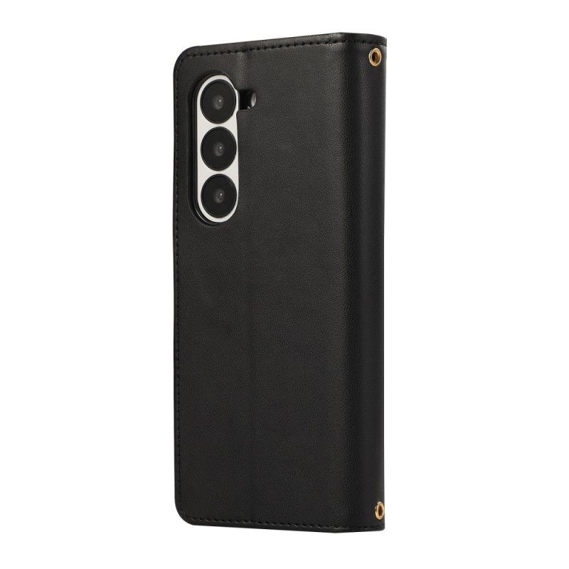 Etui Folio Do Samsung Galaxy Z Fold 7 Pikowany Z Paskiem