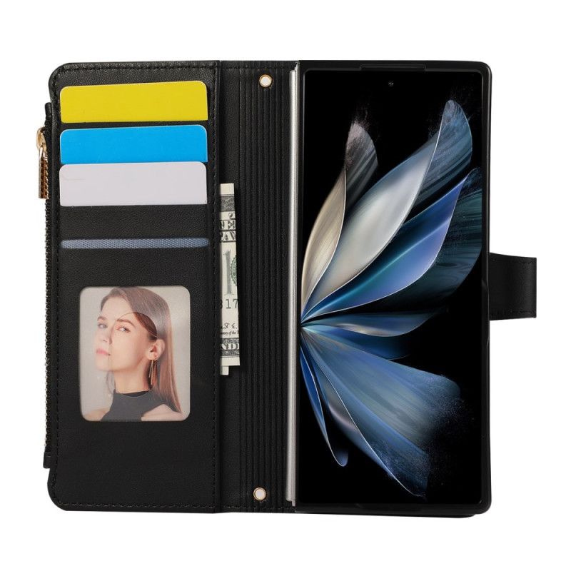 Etui Folio Do Samsung Galaxy Z Fold 7 Pikowany Z Paskiem
