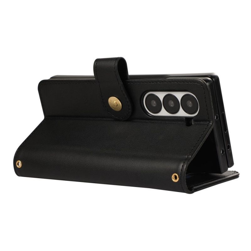 Etui Folio Do Samsung Galaxy Z Fold 7 Pikowany Z Paskiem