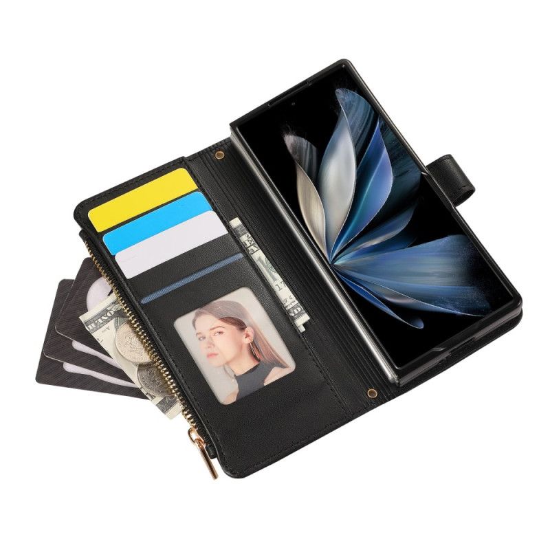 Etui Folio Do Samsung Galaxy Z Fold 7 Pikowany Z Paskiem